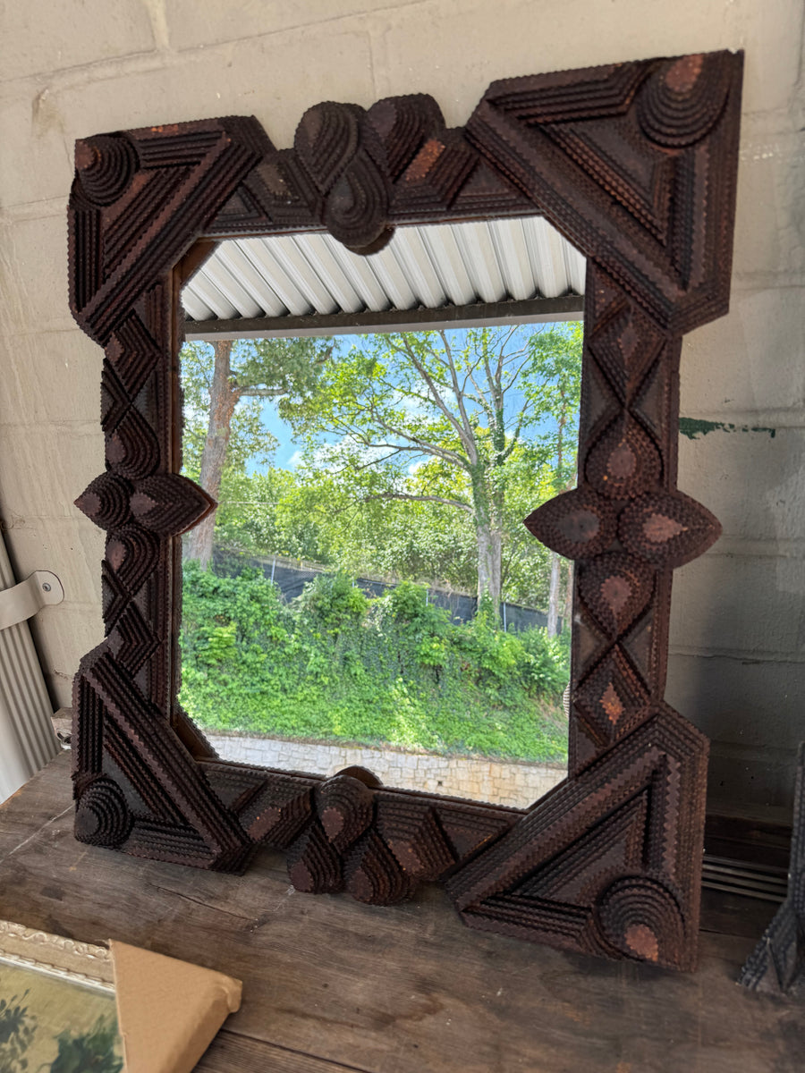 Tramp Art Mirror – HeatherCookAntiques