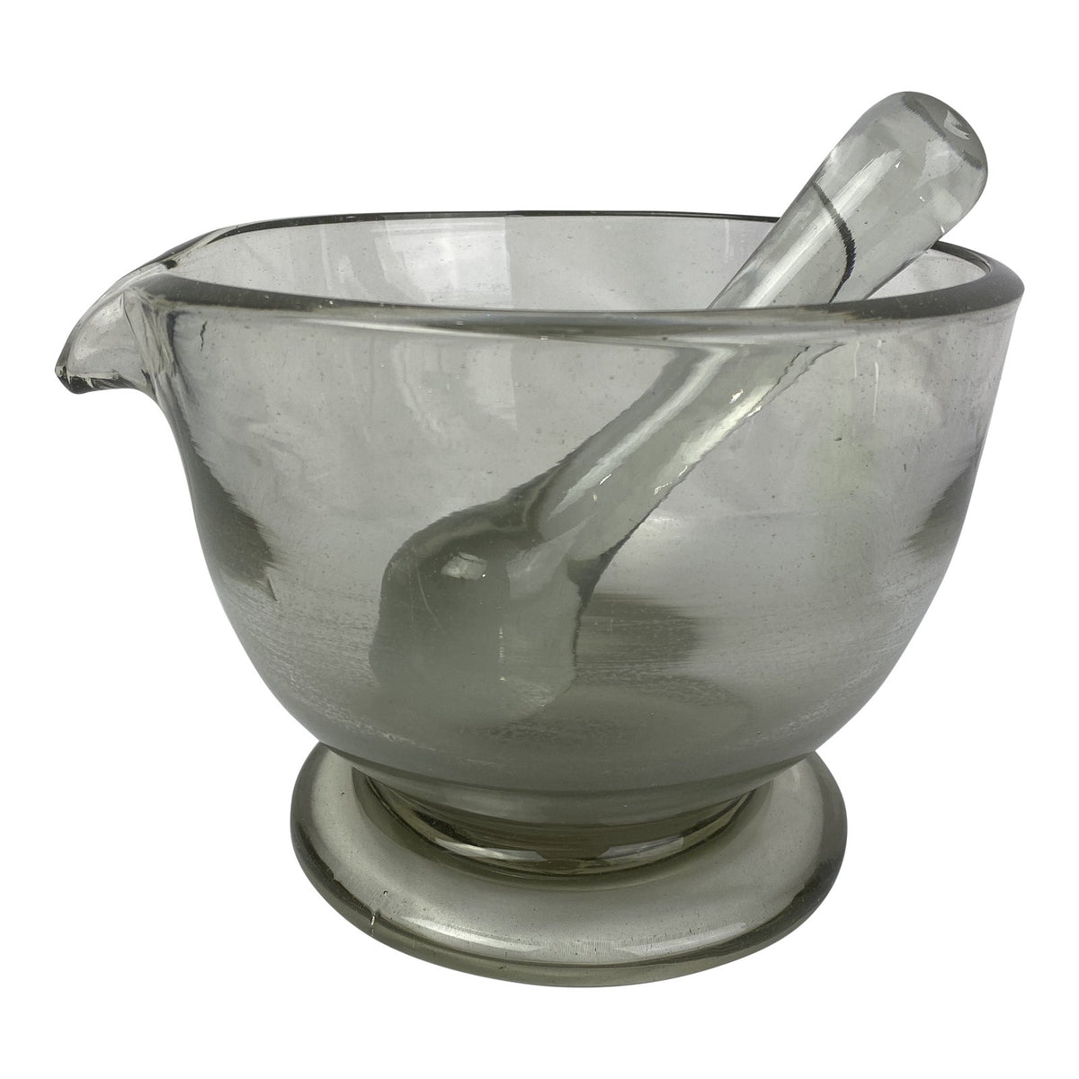 English Blown Glass Mortar and Pestle HeatherCookAntiques