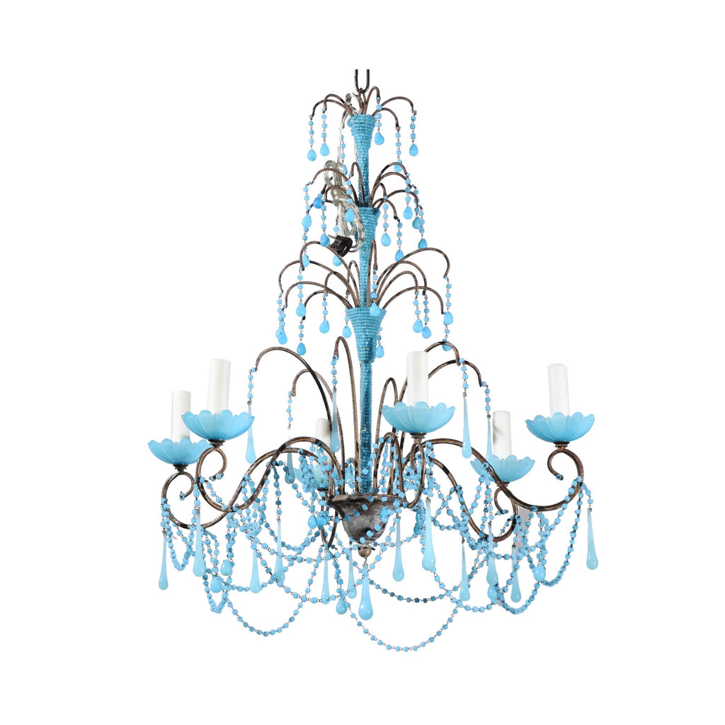 French Turquoise Chandelier