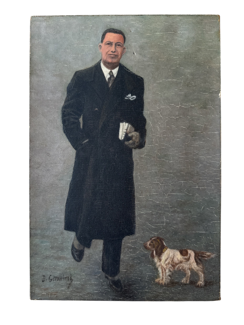 French Portrait of a Man and Dog