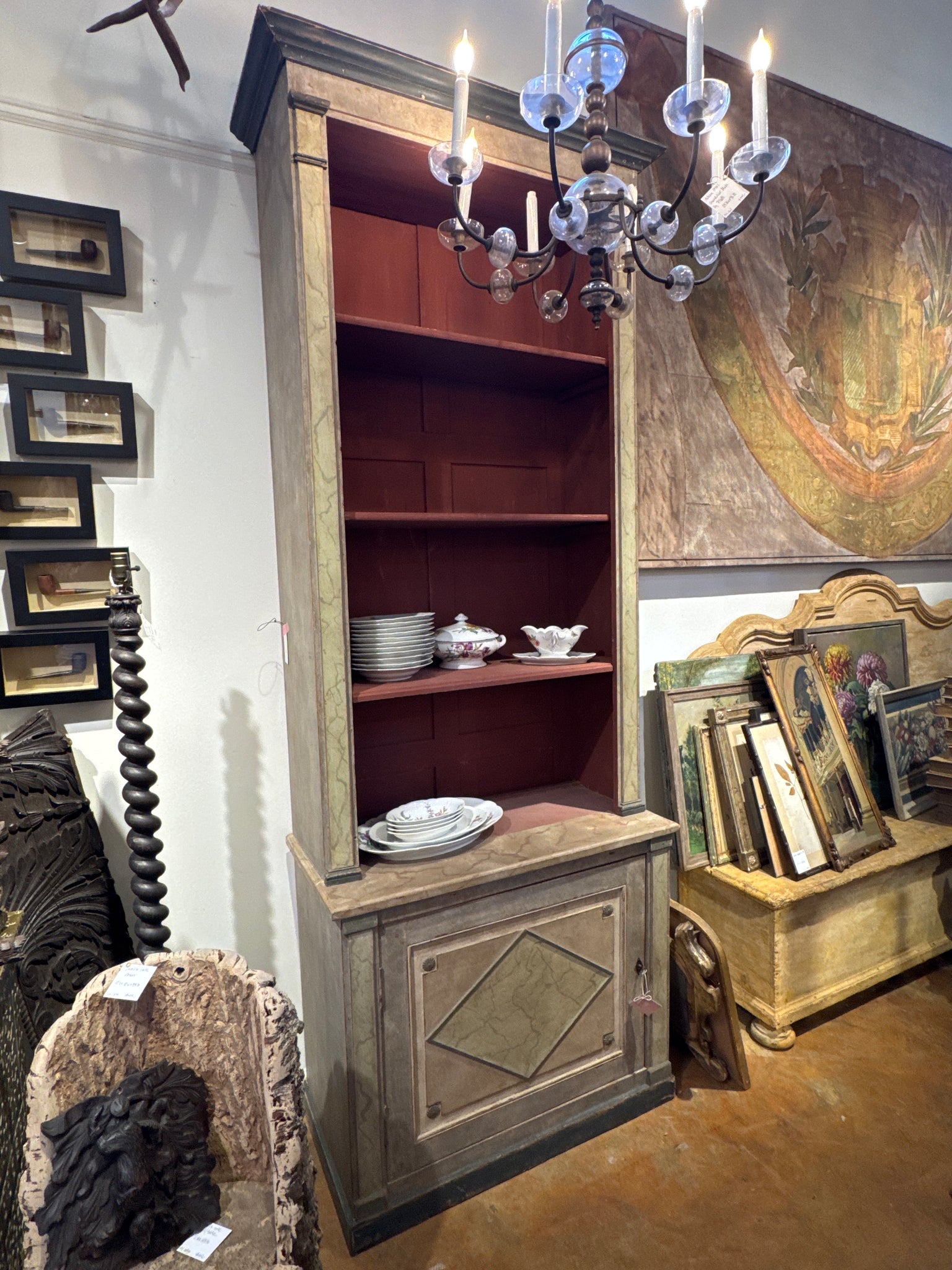 Pair French Cabinets with Shelves