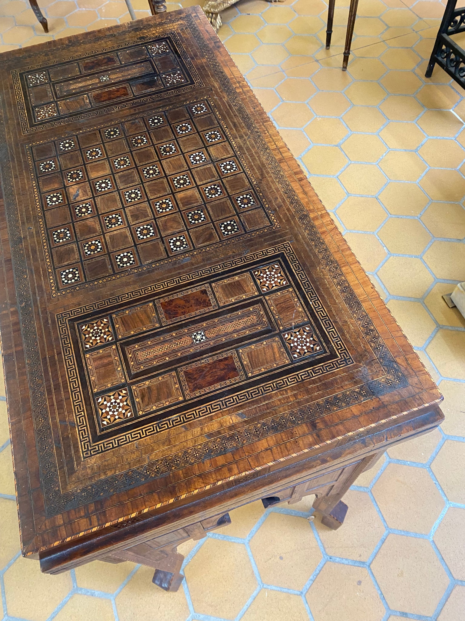 Moorish Inlaid Console/Games Table