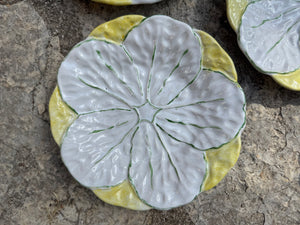 French Yellow Leaf Plates, S/6