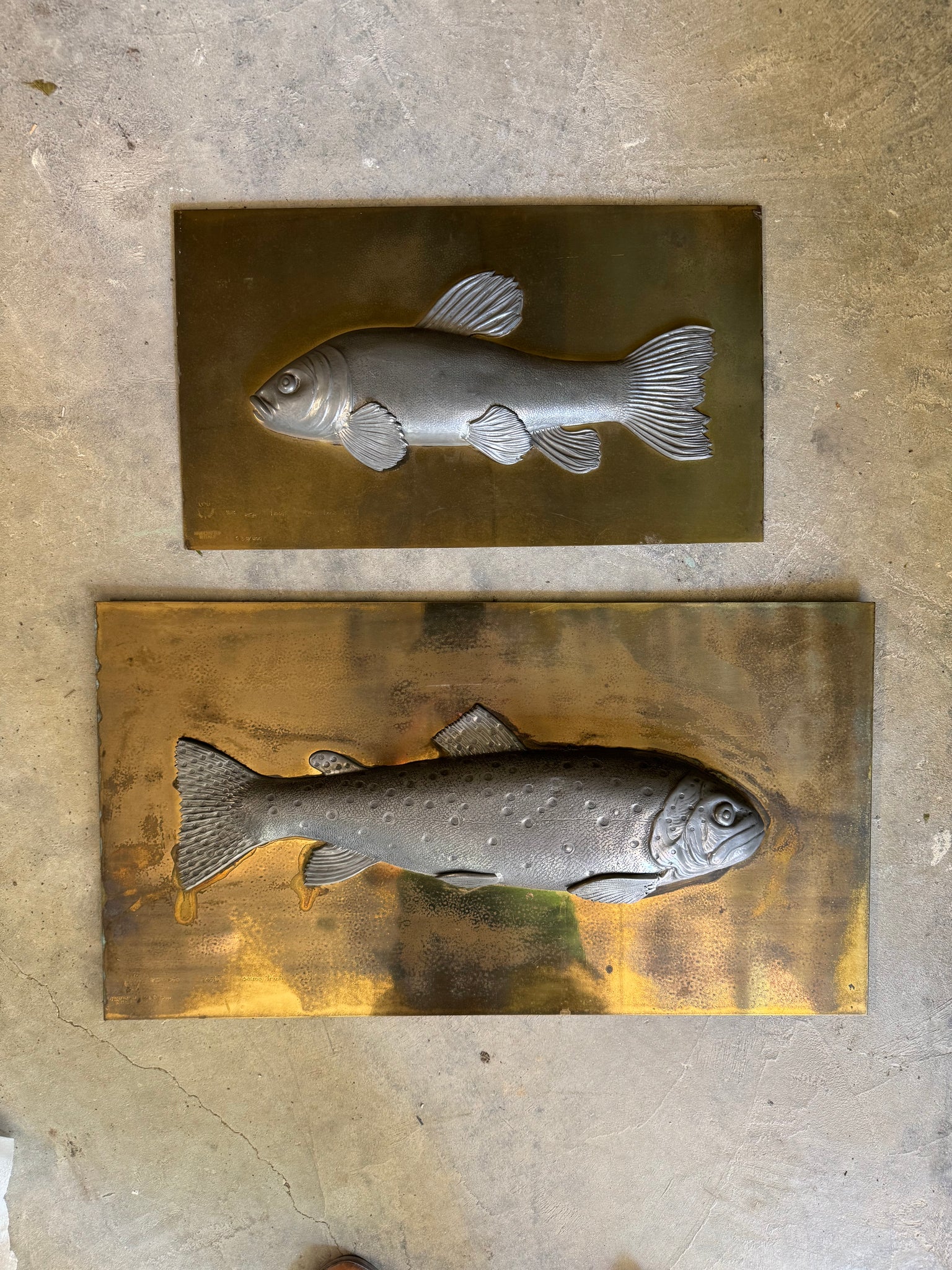 Italian Brass Fish Plaques
