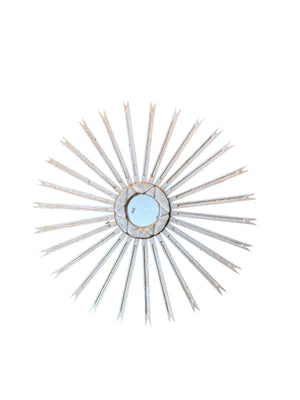 Pair French Silver Sunburst Mirrors