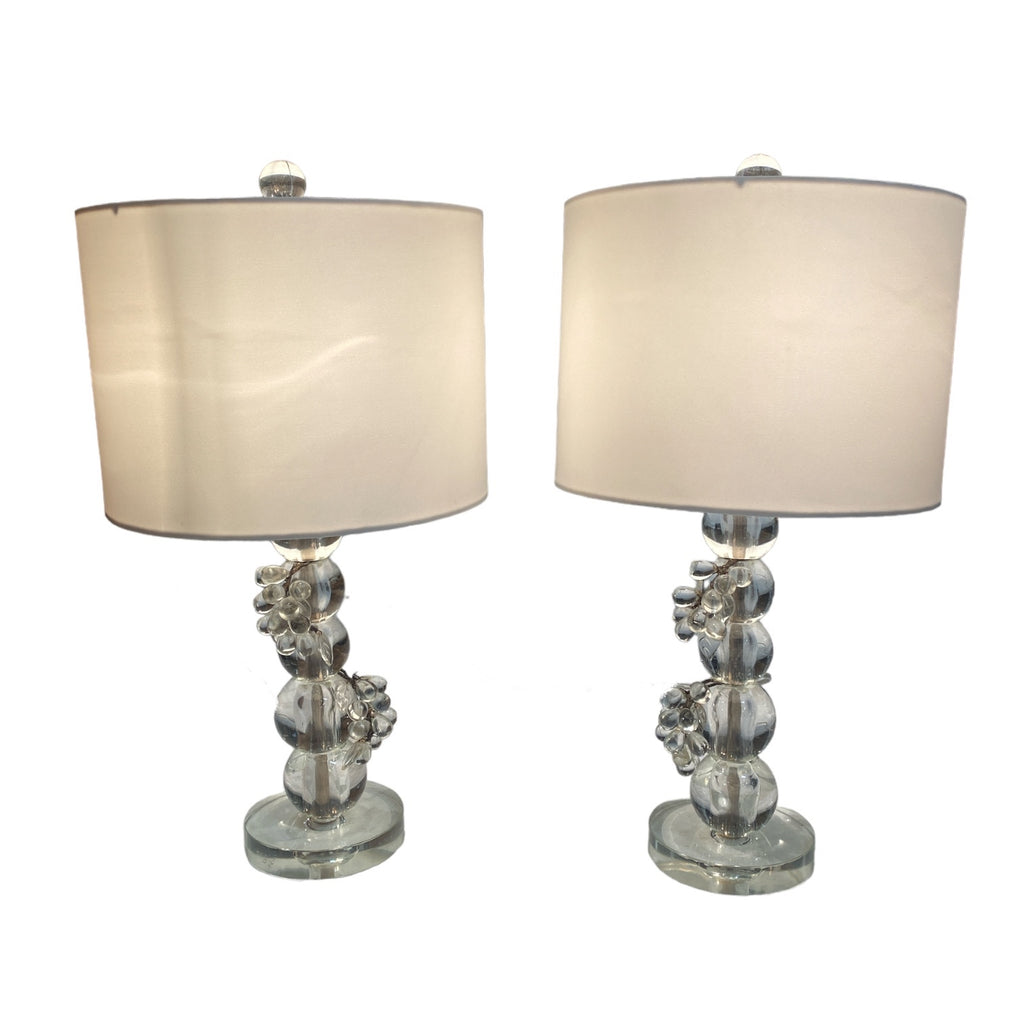 Pair Italian Glass Lamps