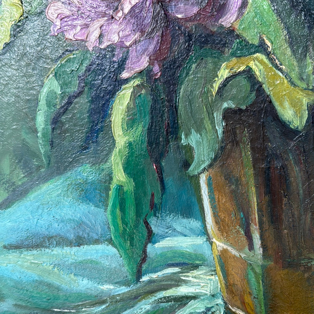 French Floral Oil on Canvas