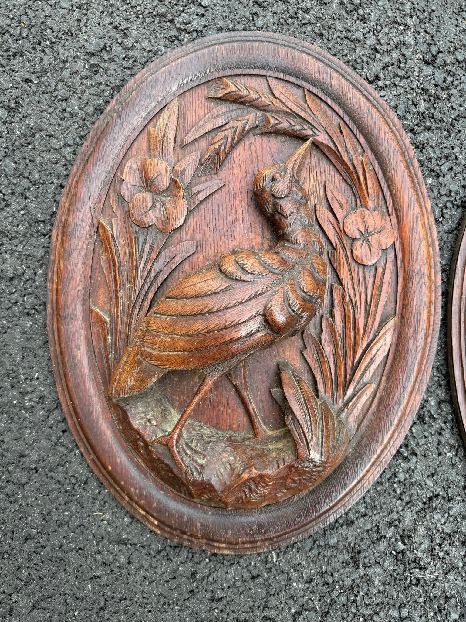 Pair Black Forest Bird Plaques