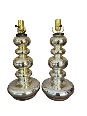 Pair MCM Mercury Glass Lamps
