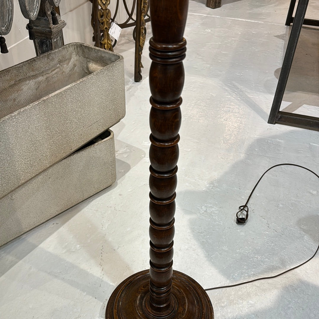 English Wood Turned Floor Lamp