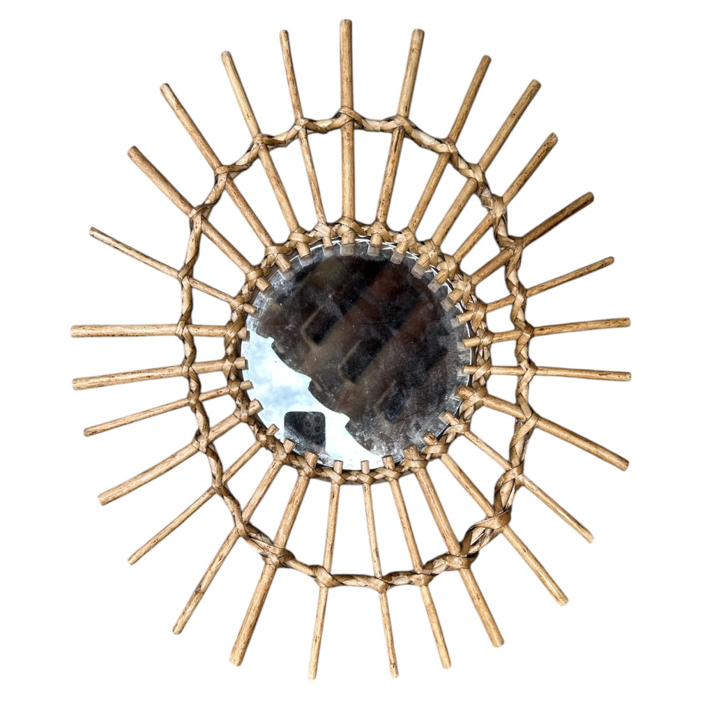 French Rattan Mirror