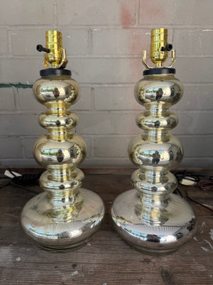 Pair MCM Mercury Glass Lamps