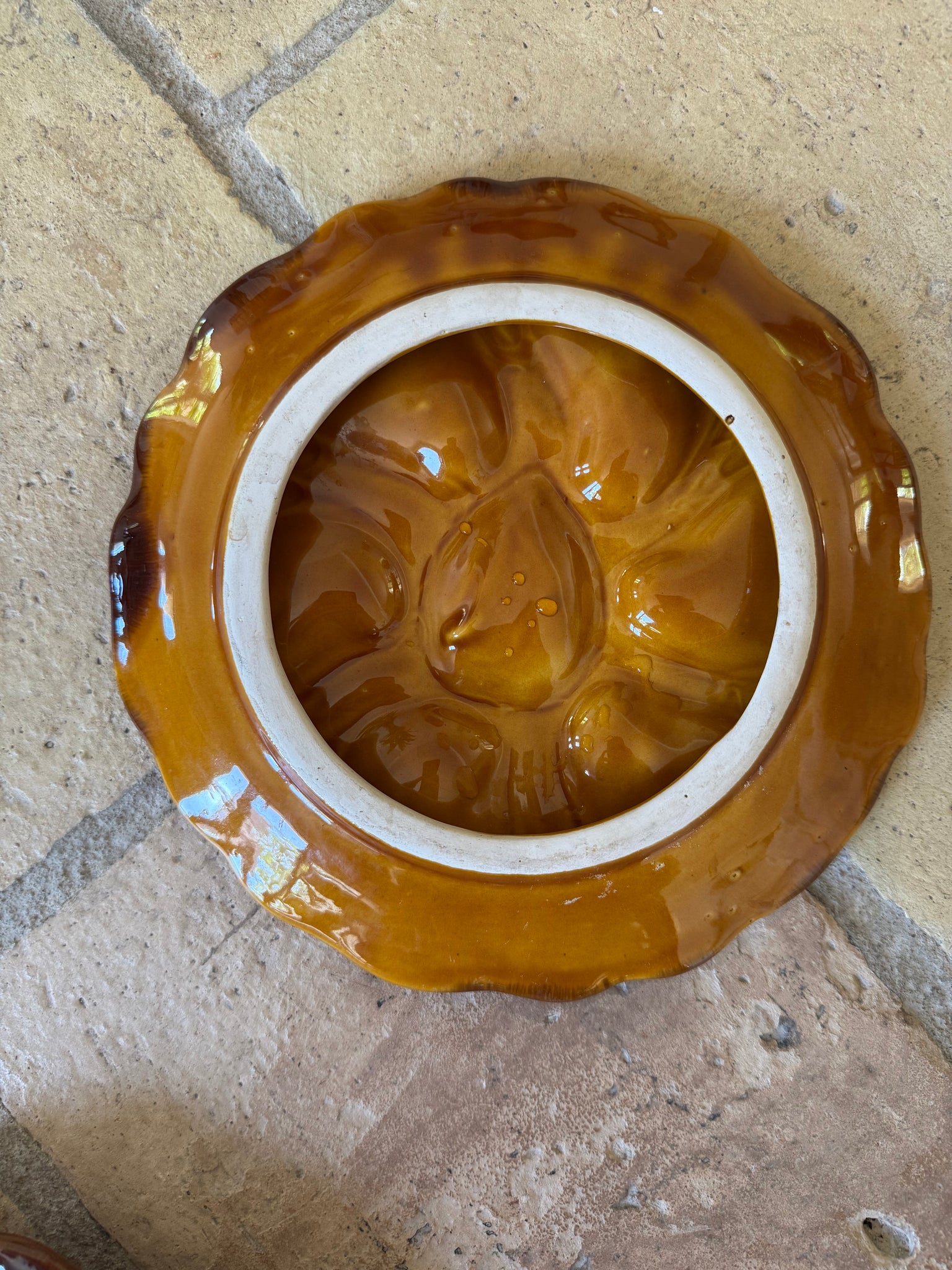 French Brown Oyster Plates, S/6