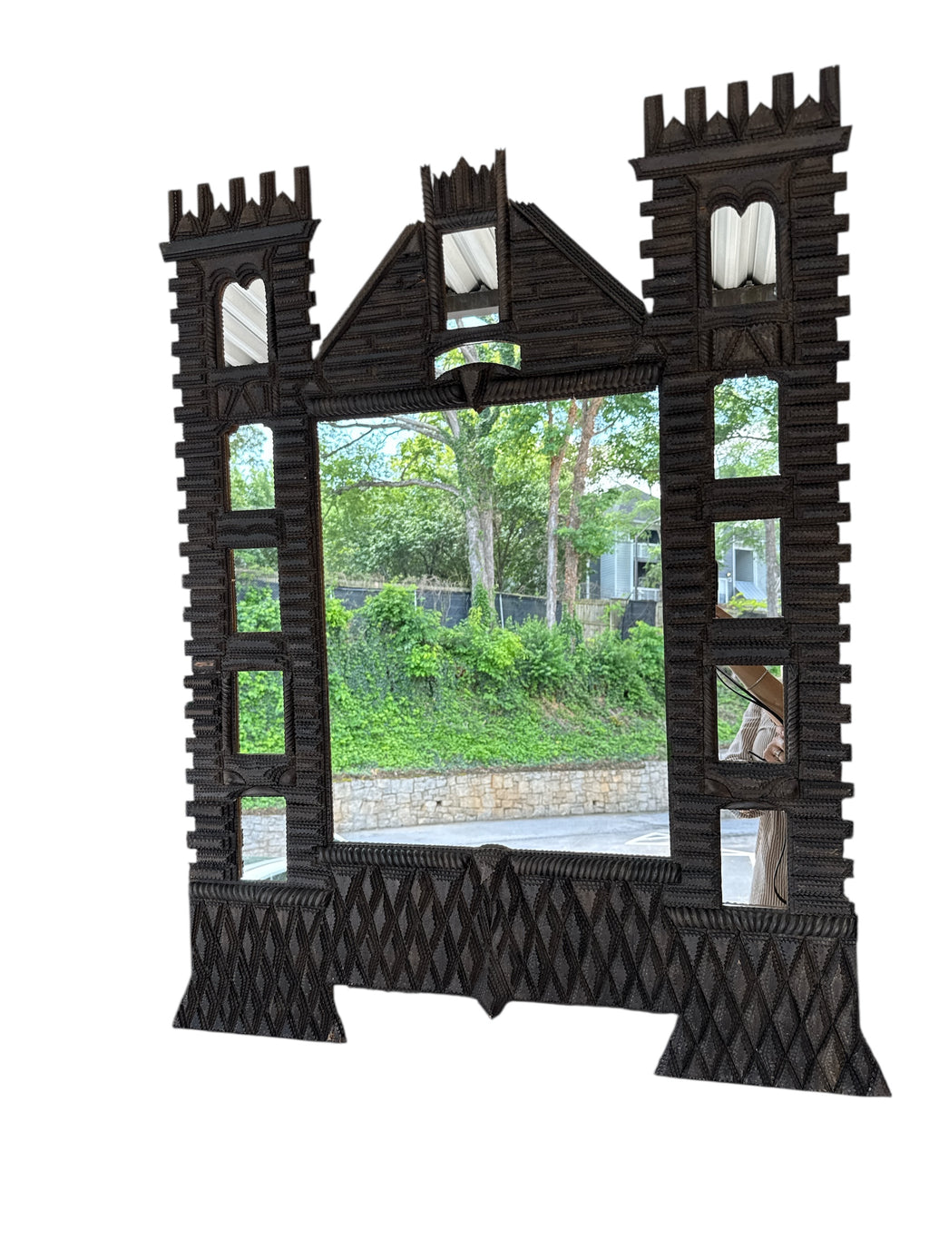 French Tramp Art Castle Mirror