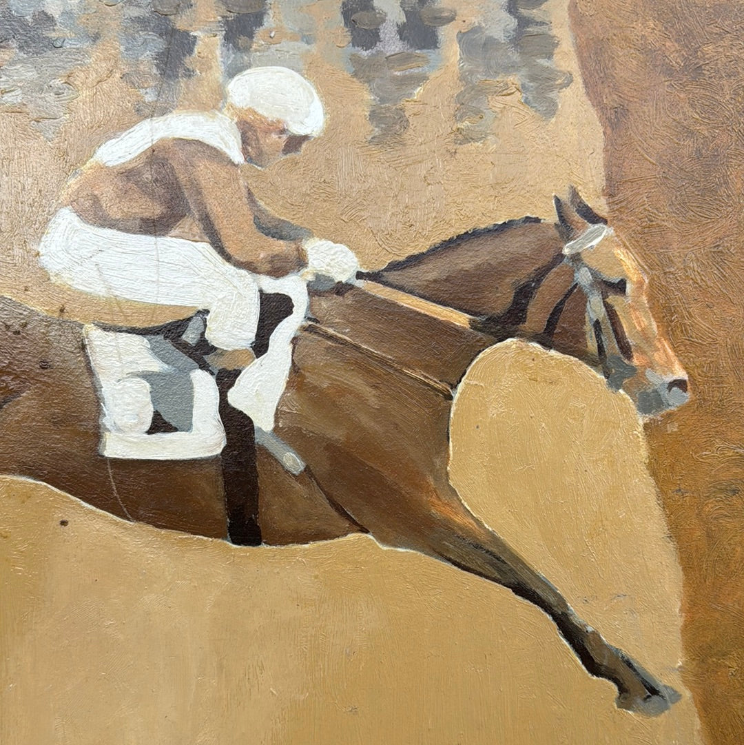 Pair French Race Horse Paintings