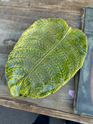 French Majolica Leaf Plate