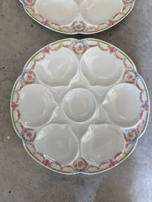 Pair French Limoges Oyster Plates