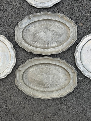 French Engraved Pewter Platters