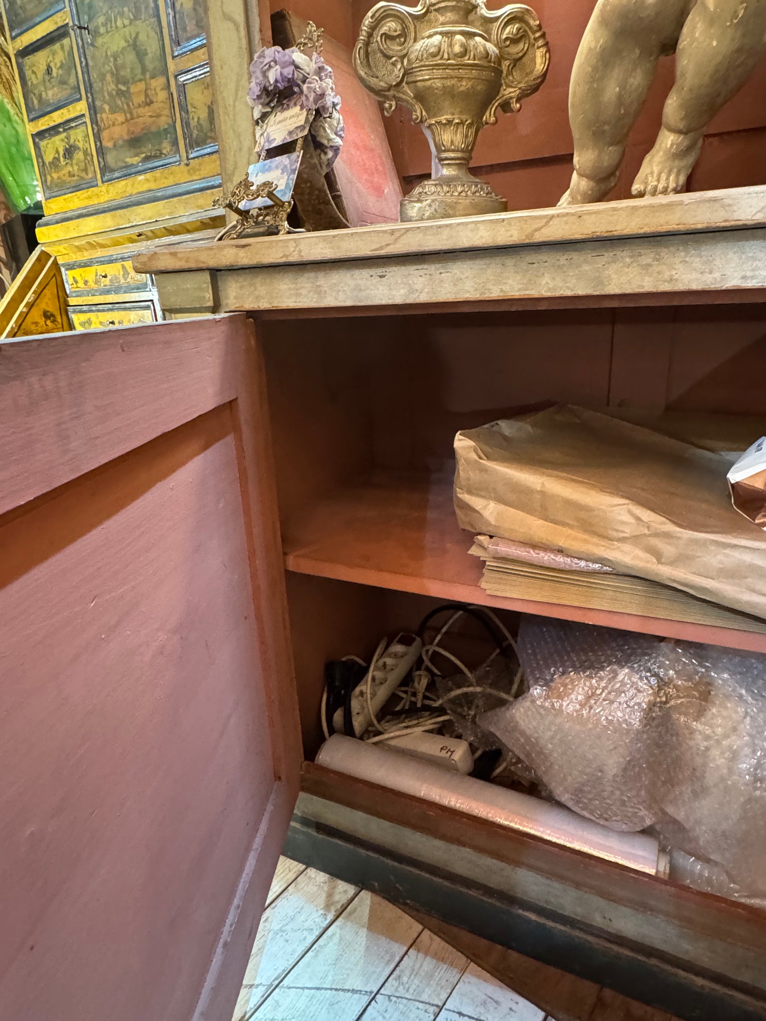 Pair French Cabinets with Shelves