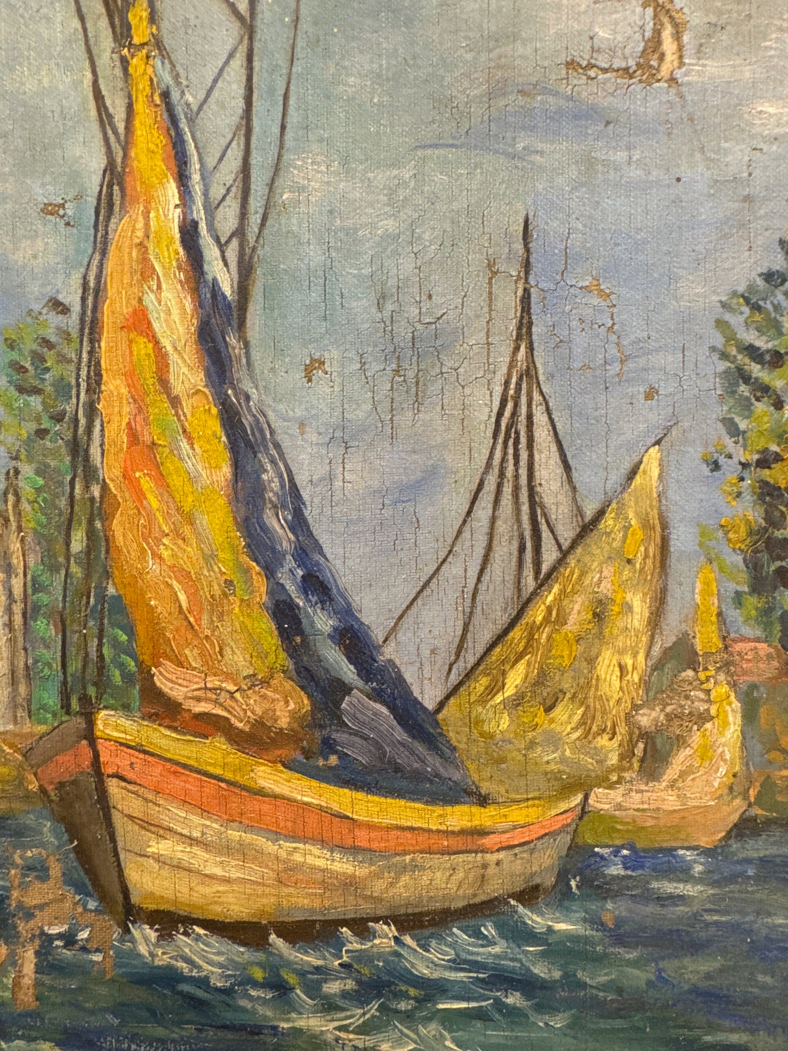 French Sailboat Painting