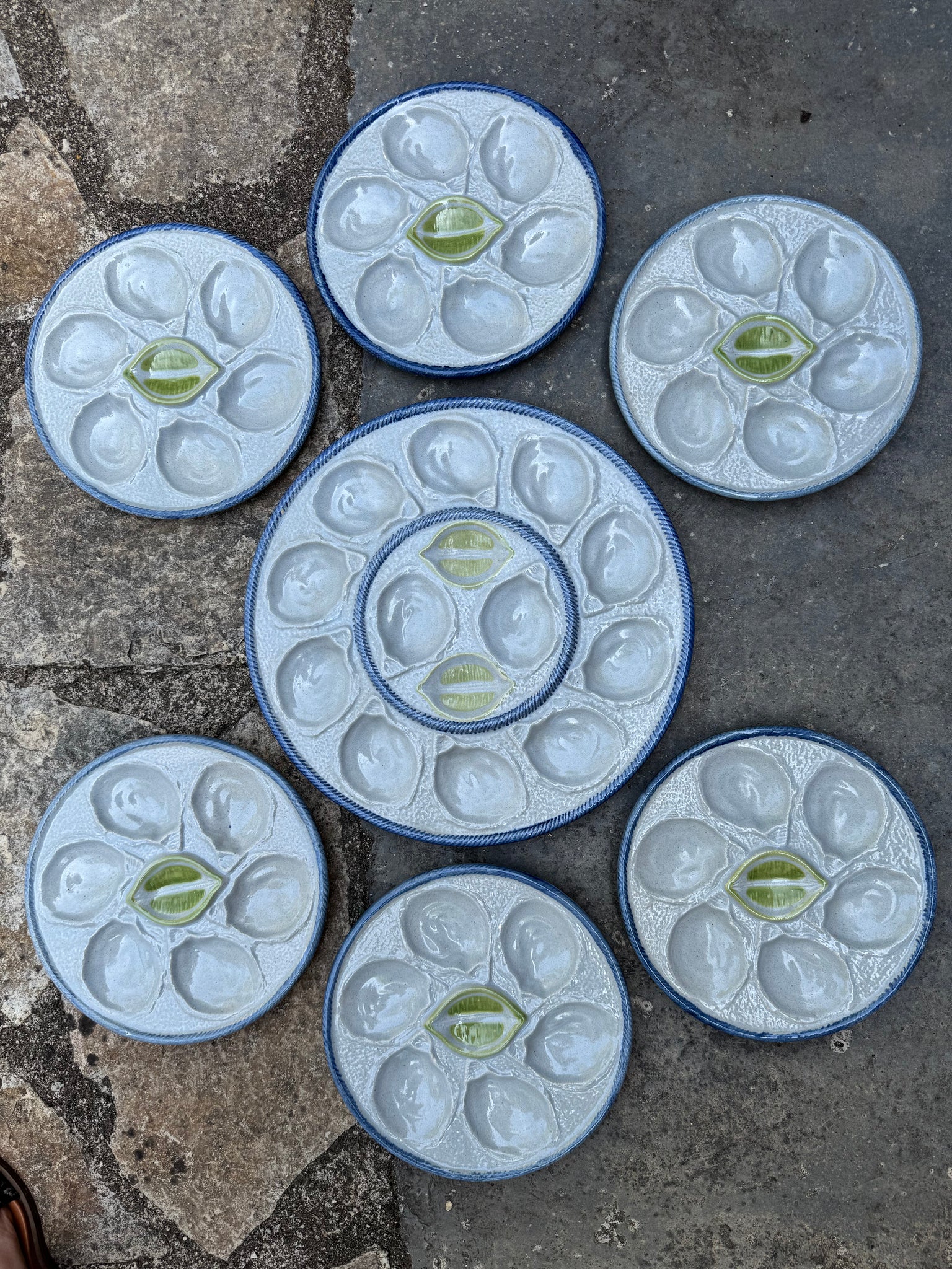 French Oyster Plates and Platter