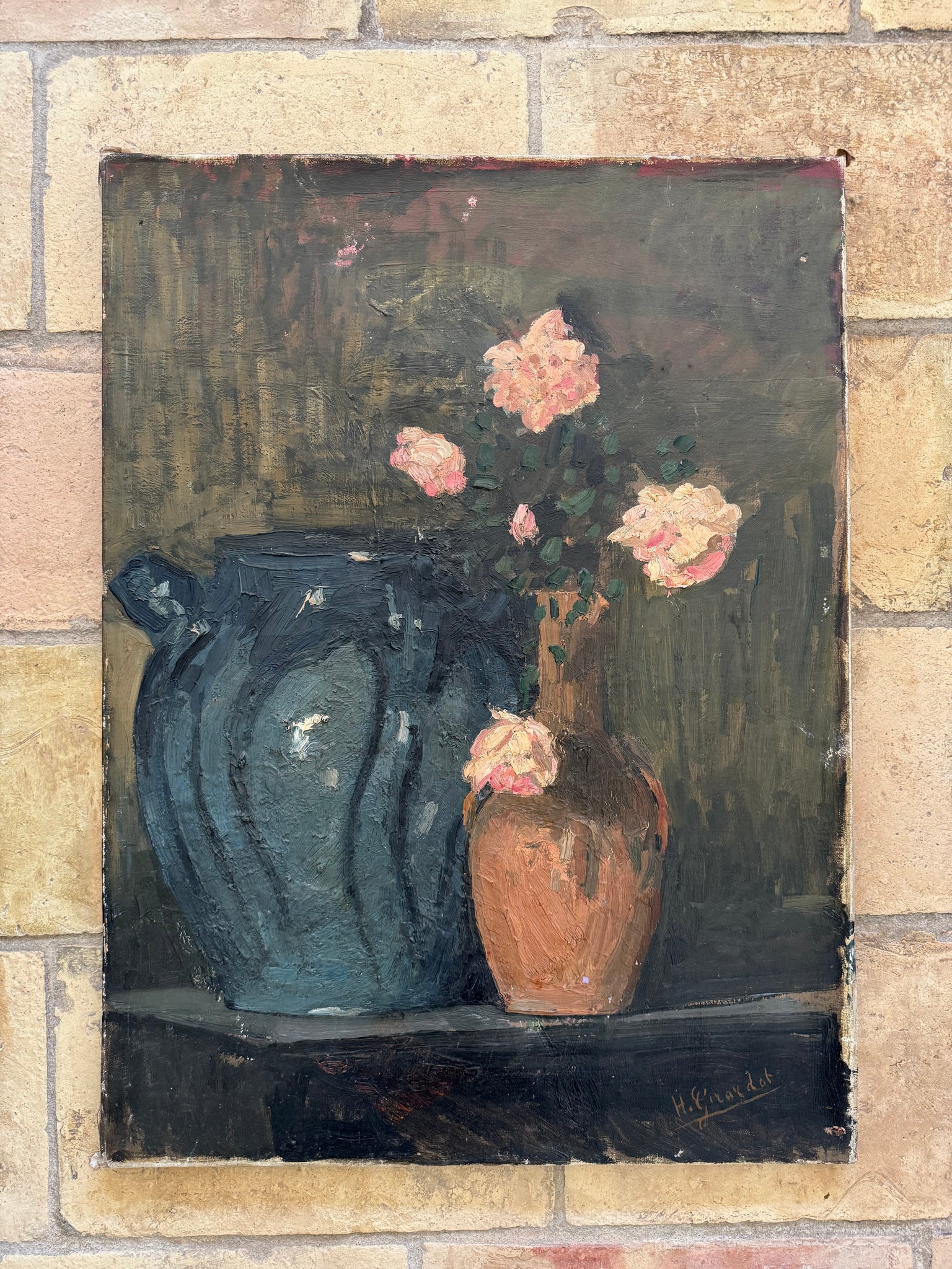 French Floral Oil on Canvas
