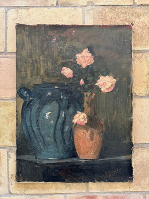 French Floral Oil on Canvas