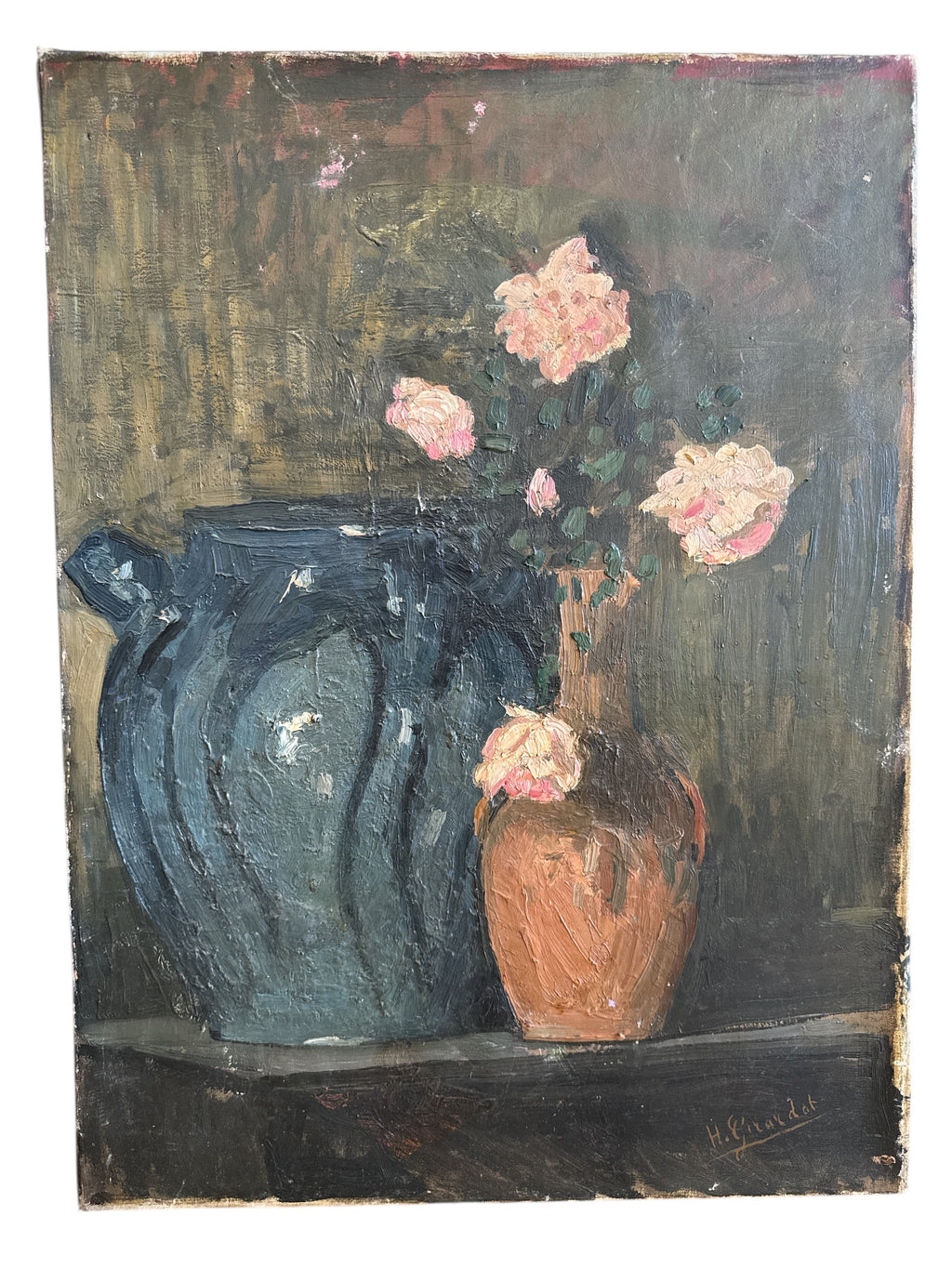 French Floral Oil on Canvas