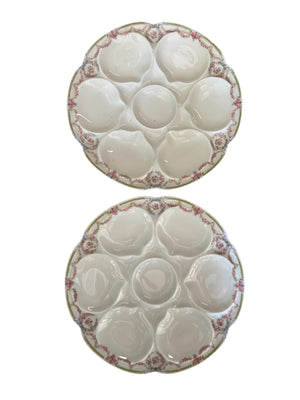 Pair French Limoges Oyster Plates
