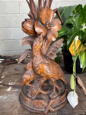Pair Black Forest Lamps