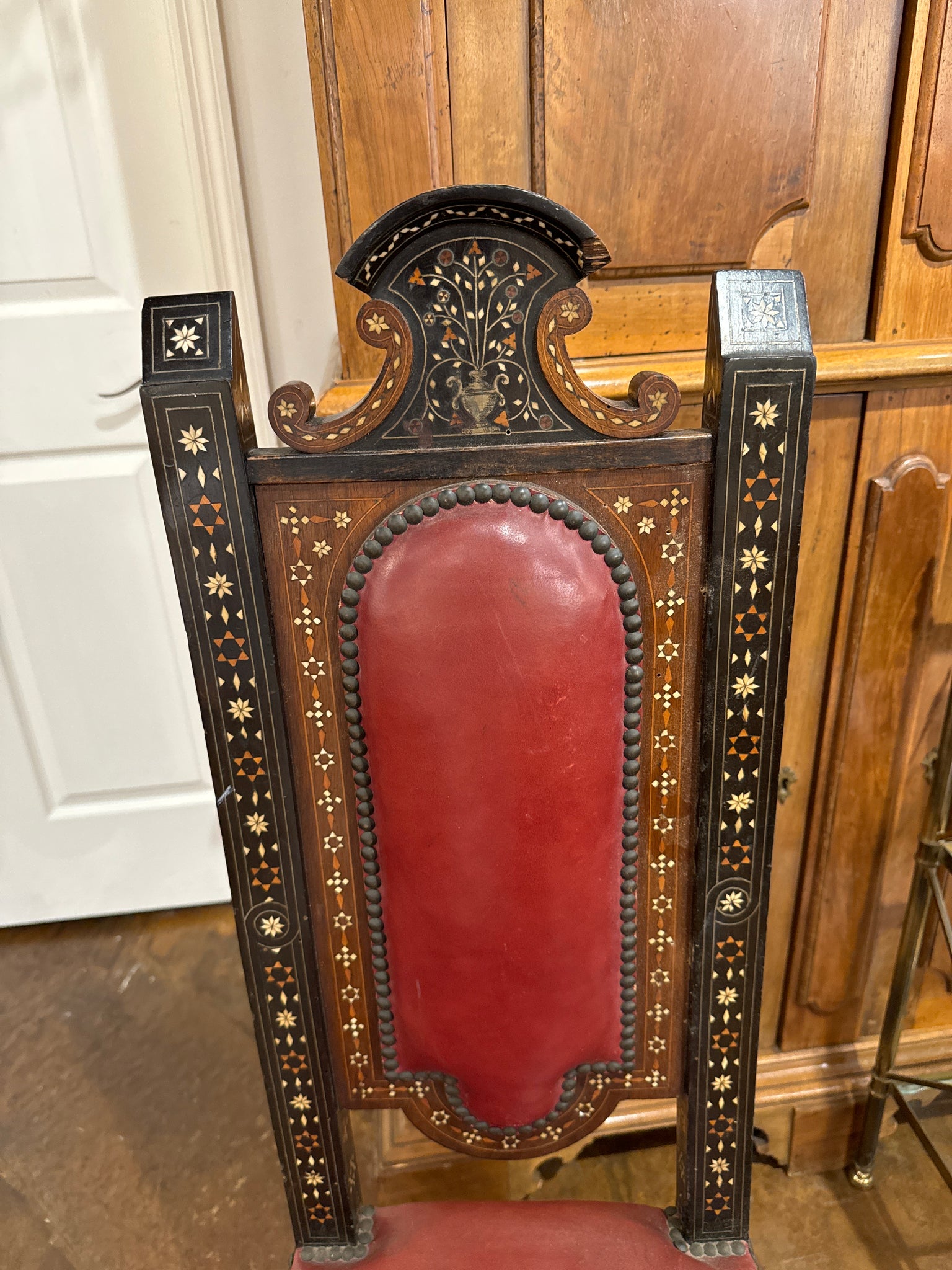 Moorish Inlaid Chairs, S/4