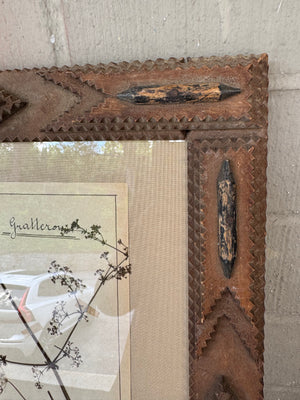 French Herbarium in Tramp Art Frame