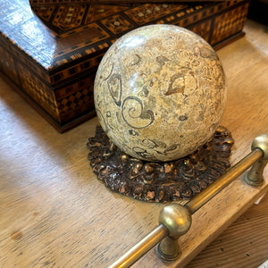 French Marble Sphere on Stand