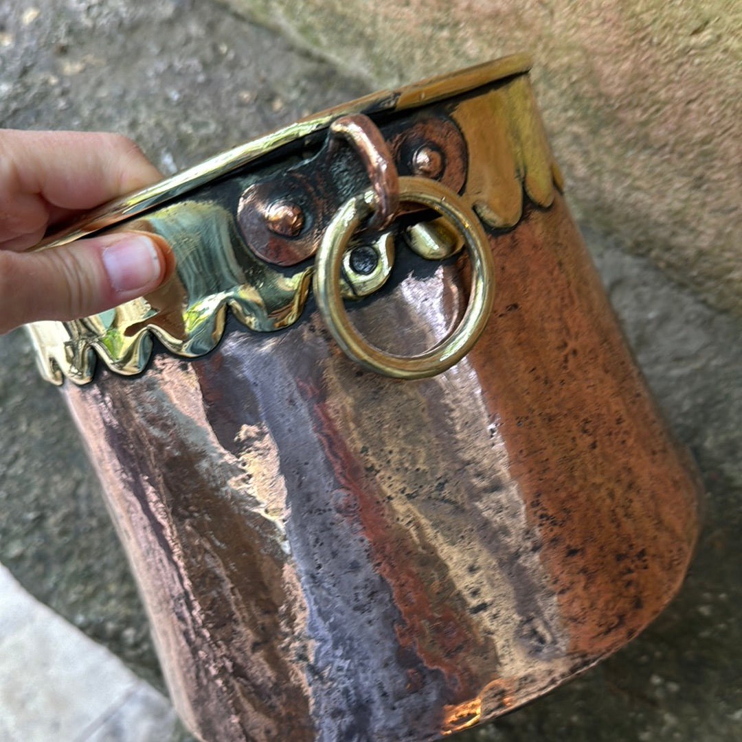 French Copper and Brass Bucket