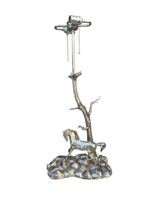 Spanish Silverplate Horse Lamp