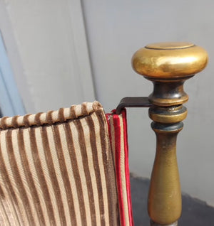 Set of Four Italian Iron and Brass Savonarola Chairs