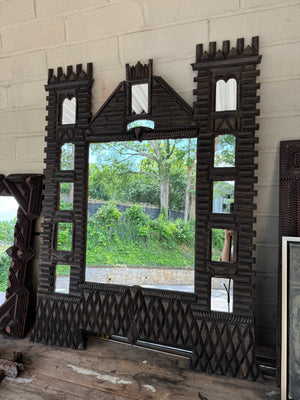 French Tramp Art Castle Mirror