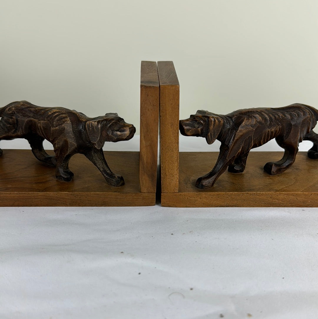 French Carved Dog Bookends