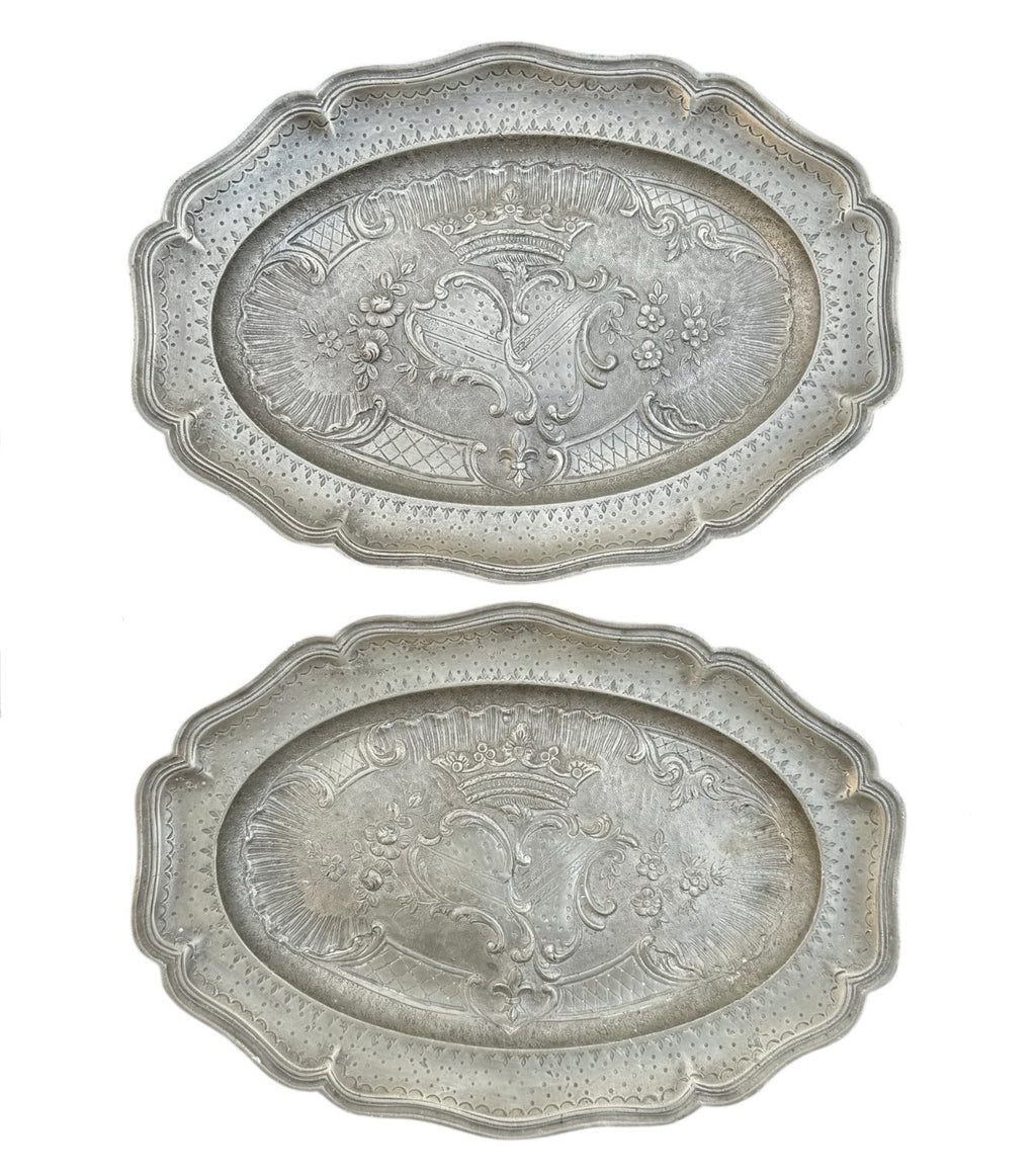 French Engraved Pewter Platters