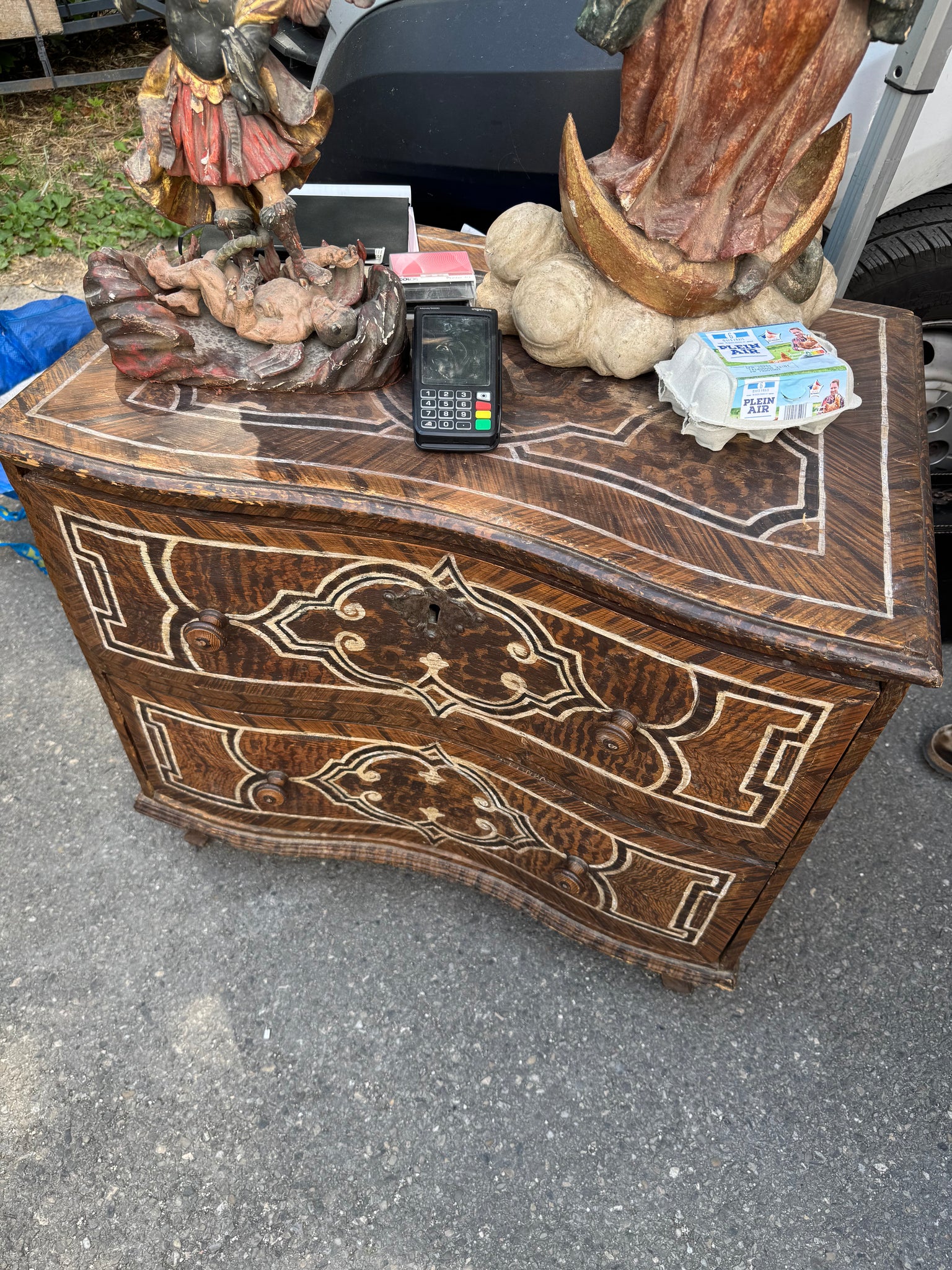 18th c German Painted Small Commode