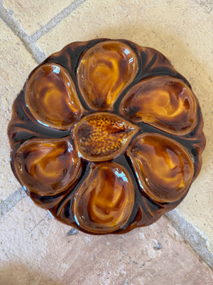 French Brown Oyster Plates, S/6