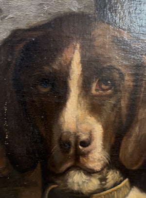 Large 19th c French Dog Portrait