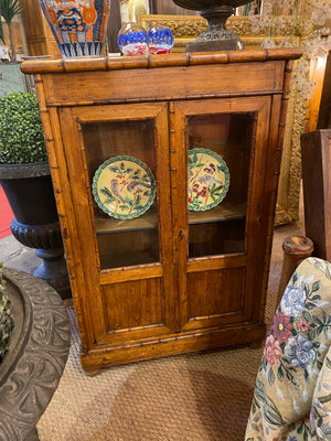 French Faux Bamboo Small Cabinet