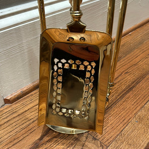 English Brass Fireplace Tool Set