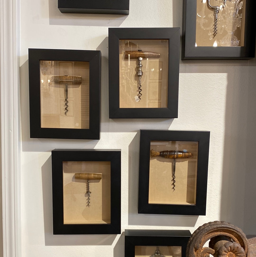 Collection of Framed Corkscrews (have 22)