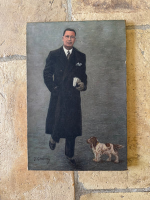 French Portrait of a Man and Dog