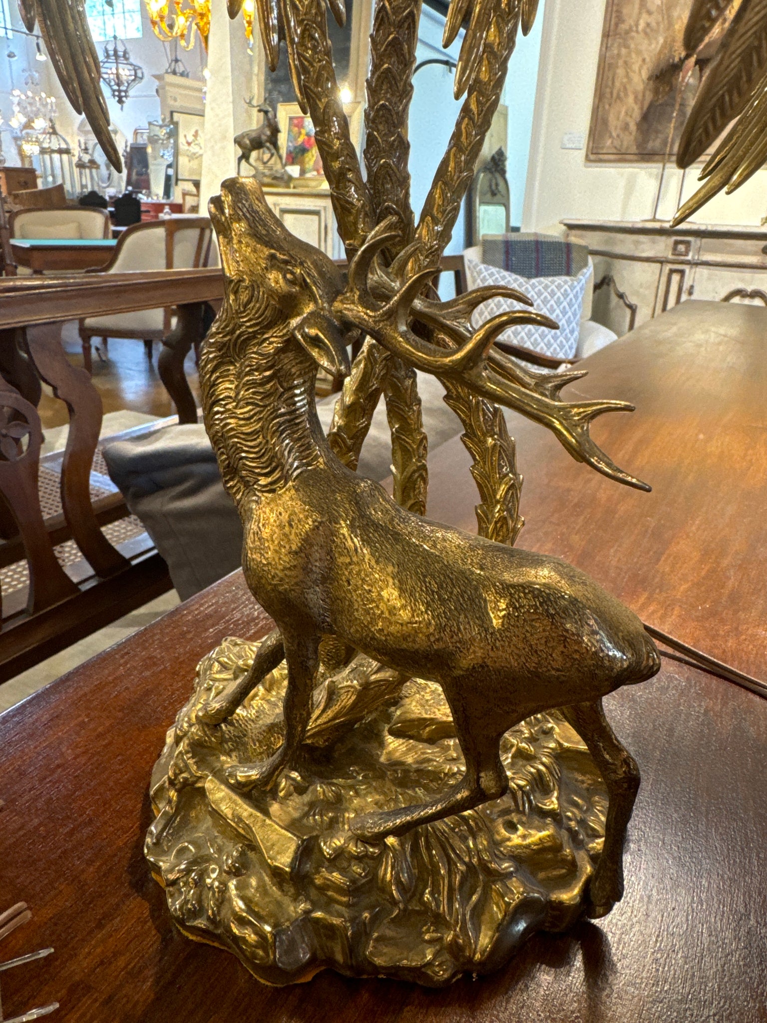 Spanish Valenti Bronze Stag Lamp