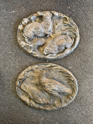 Pair French Metal Plaques