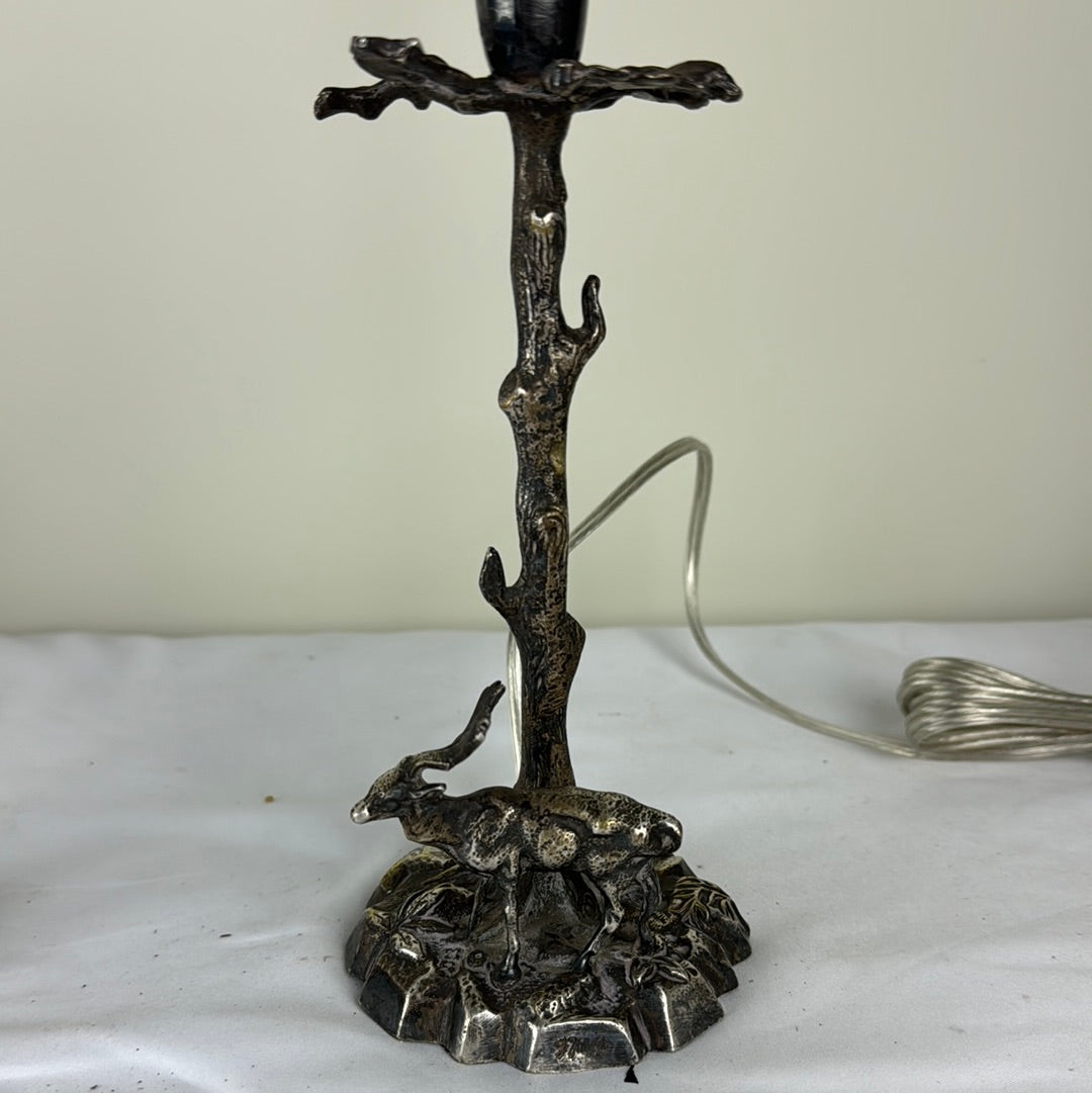 Spanish Silverplate Deer Lamp