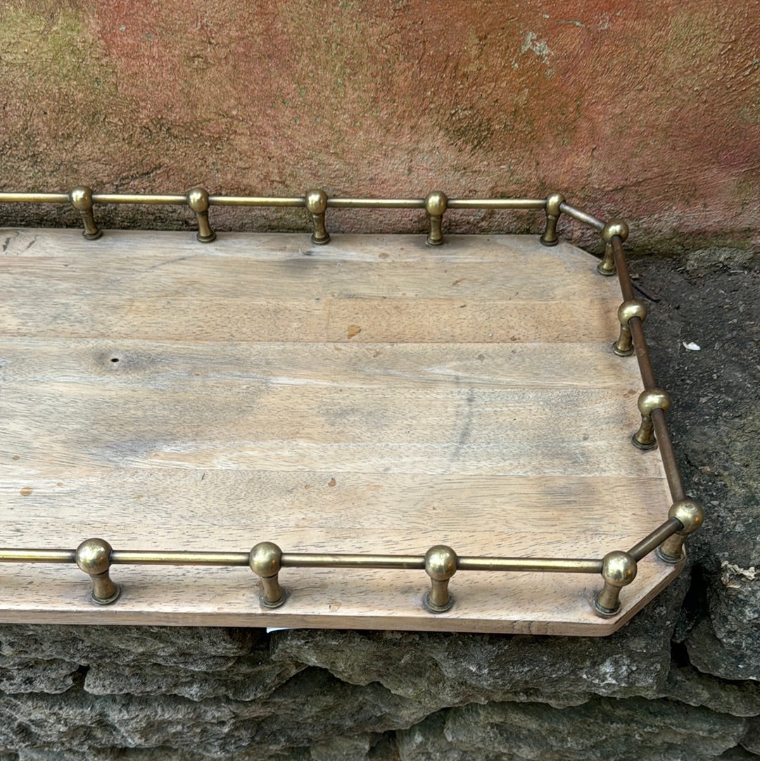 French Tray with Brass Gallery